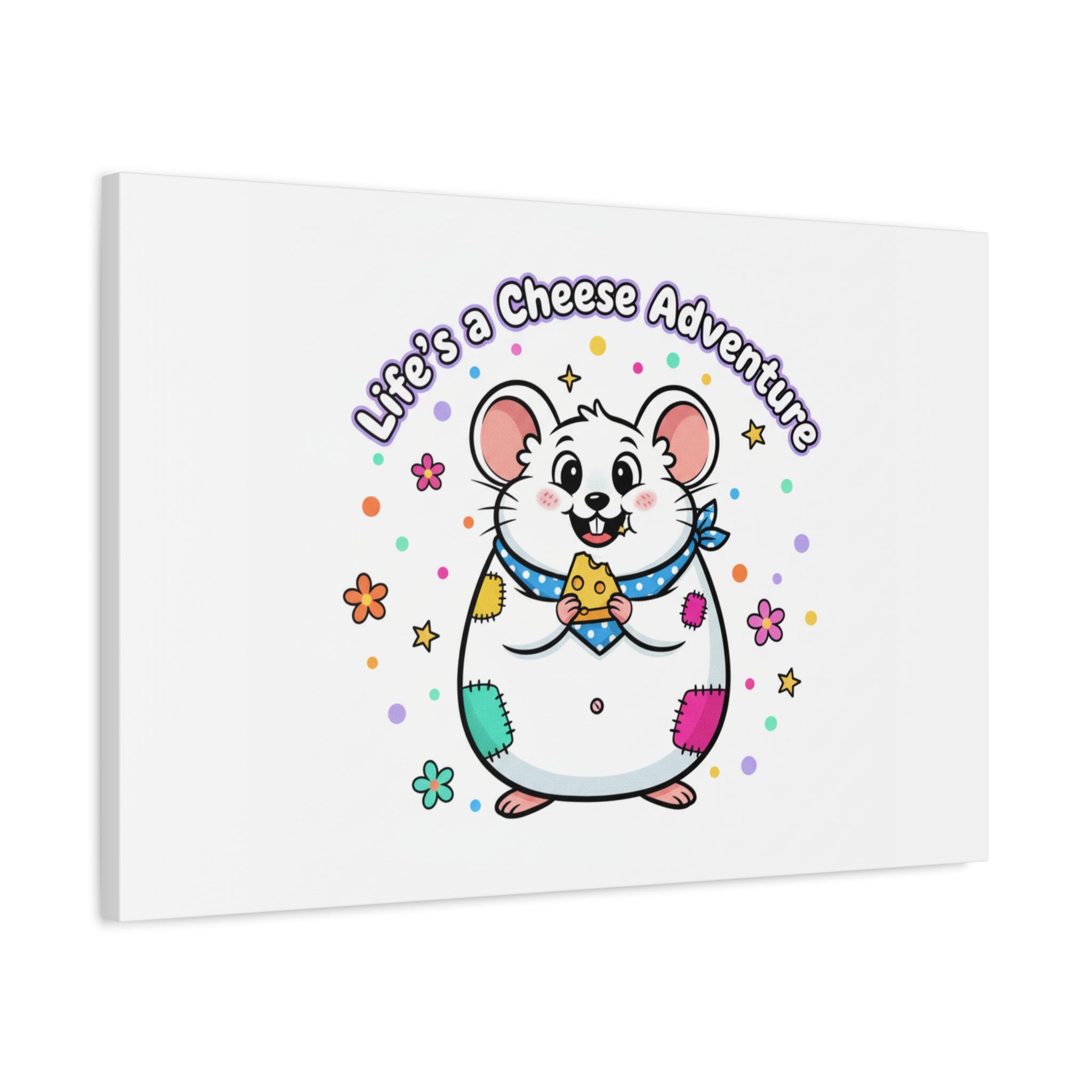 Life's a Cheese Adventure Canvas | Rodent-Core rat art print