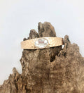Bracelet Cuff Thick Oval Clear Glass Matte Gold Hinge