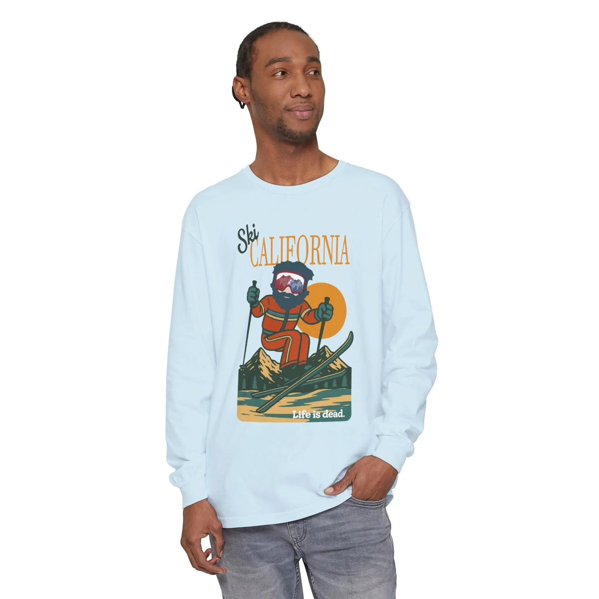 Ski California - Life is Dead Mountain Collection Garment-Dyed Long Sleeve T-Shirt