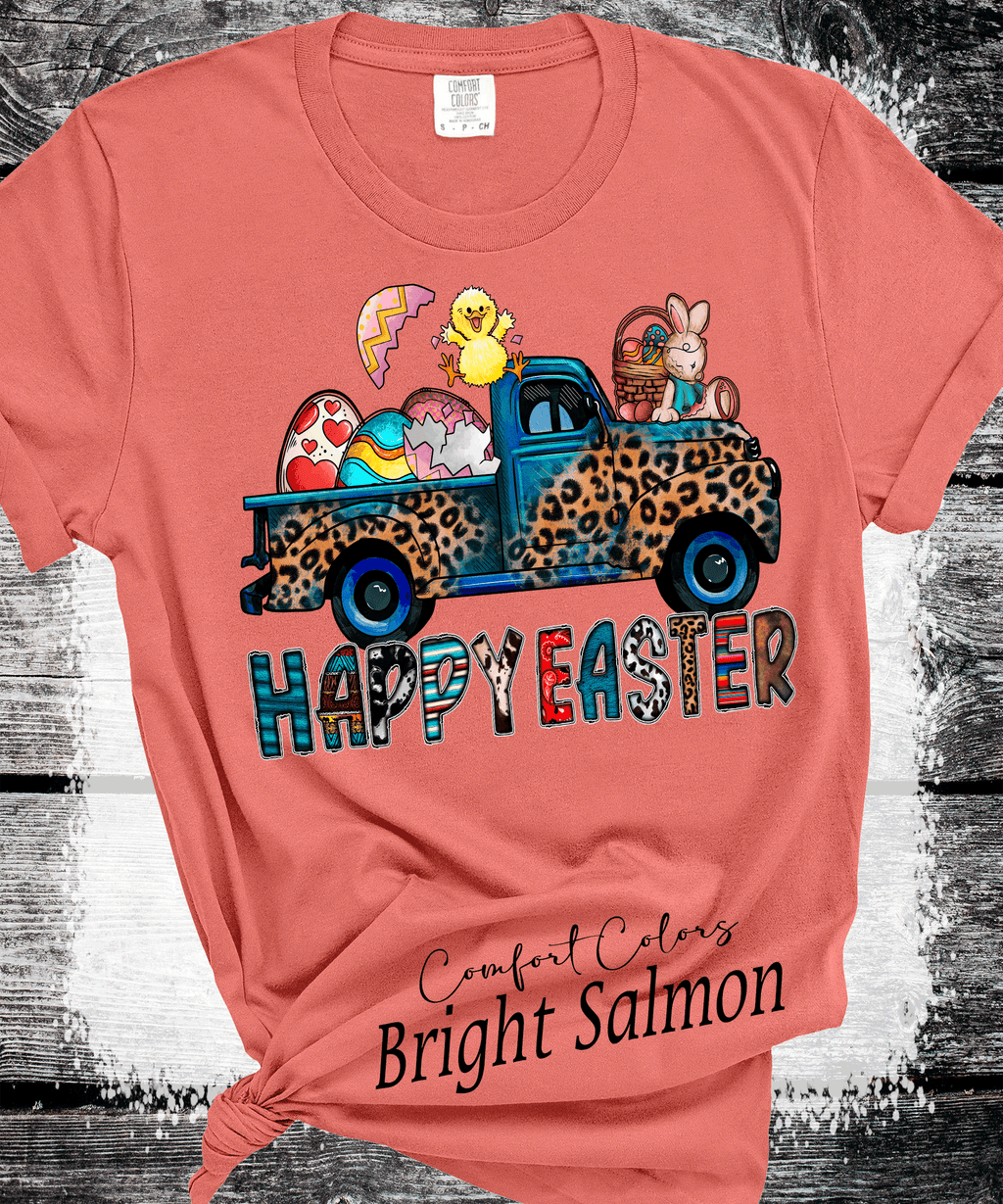 A Blessed Texas Mess Boutique BOHO Happy Easter Leopard Truck Eggs Chicks Rabbits — detail shot 7
