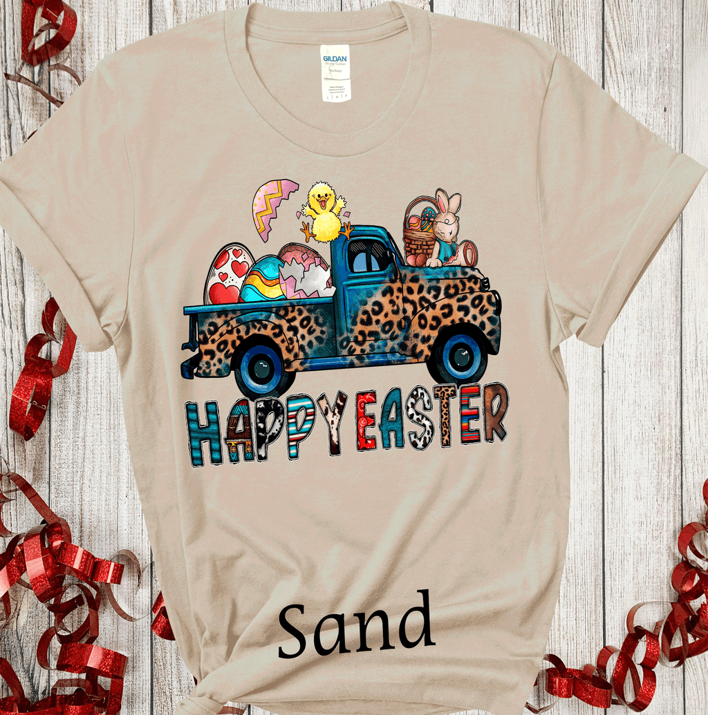 A Blessed Texas Mess Boutique BOHO Happy Easter Leopard Truck Eggs Chicks Rabbits — detail shot 6