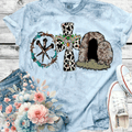 A Blessed Texas Mess Boutique Comfort Color Colorblast Tie Dye Easter Nails Thorn Crown Leopard Cross Tomb — main product shot