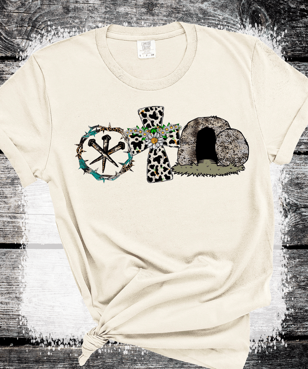 A Blessed Texas Mess Boutique A Lot Can Happen in 3 Days Crown, Cross, Rock T-Shirt, Easter T Shirt, Jesus… — dtf / graphic shirts category context