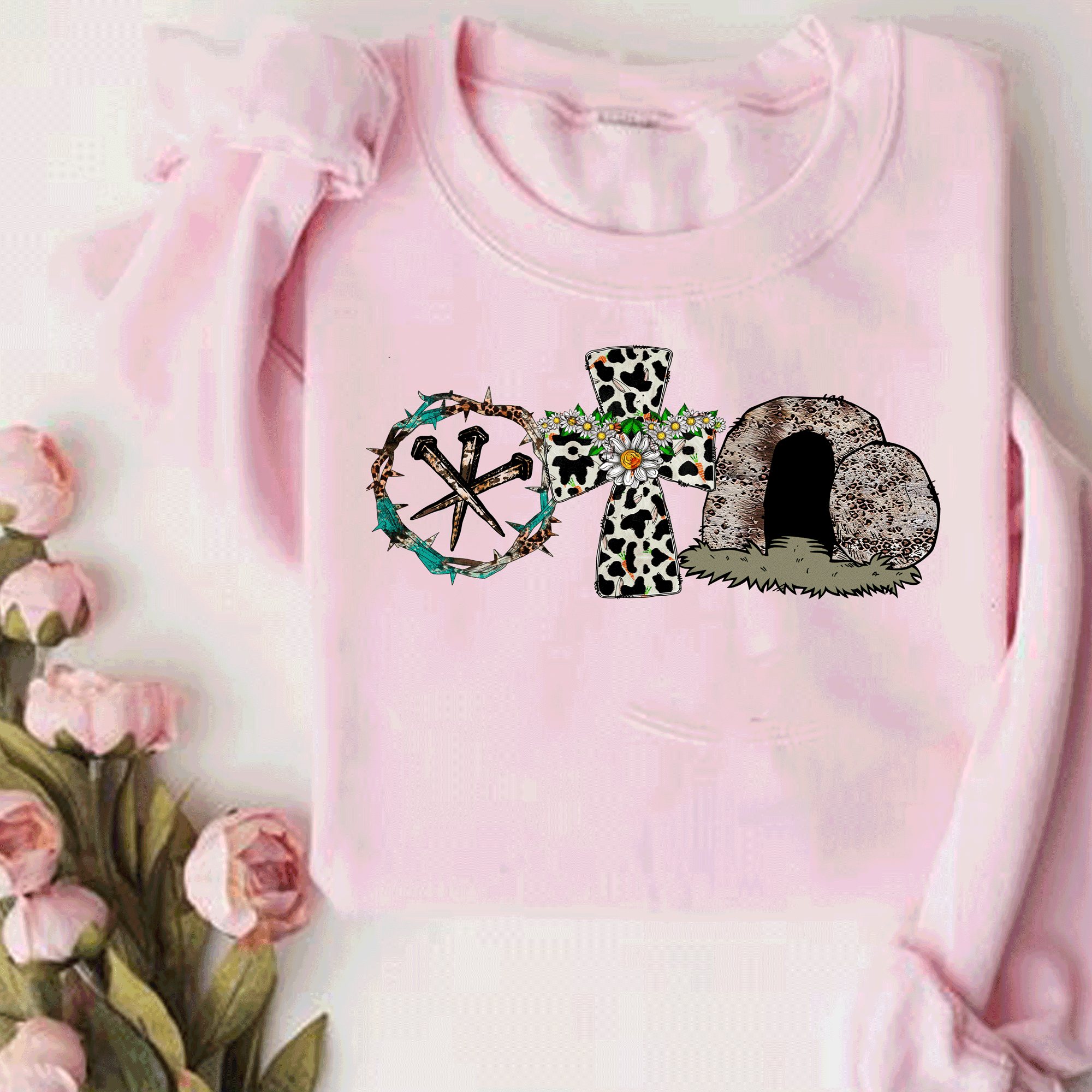 A Blessed Texas Mess Boutique A Lot Can Happen in 3 Days Crown, Cross, Rock T-Shirt, Easter T Shirt, Jesus… — main product shot