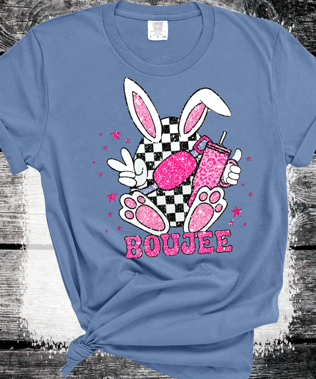 A Blessed Texas Mess Boutique Boujee Happy Easter T-Shirt, Easter Eggs T Shirt, Racing Egg Shirt, Happy… — detail shot 7