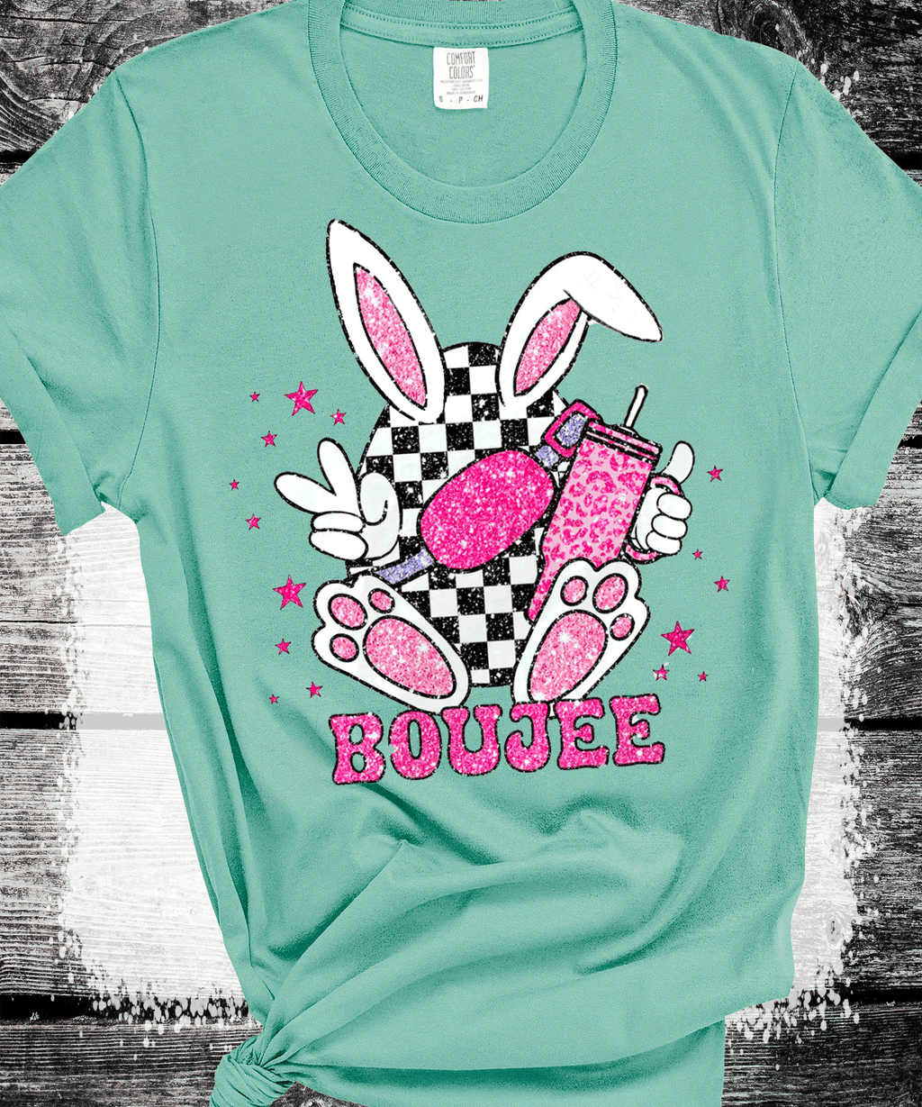 A Blessed Texas Mess Boutique Boujee Happy Easter T-Shirt, Easter Eggs T Shirt, Racing Egg Shirt, Happy… — detail shot 8