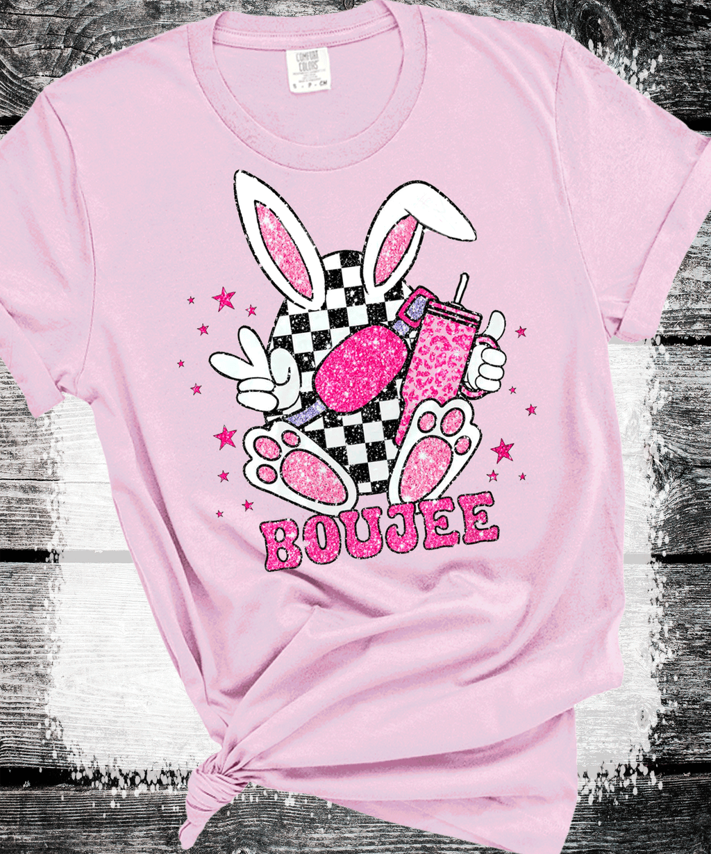 A Blessed Texas Mess Boutique Boujee Happy Easter T-Shirt, Easter Eggs T Shirt, Racing Egg Shirt, Happy… — detail shot 9