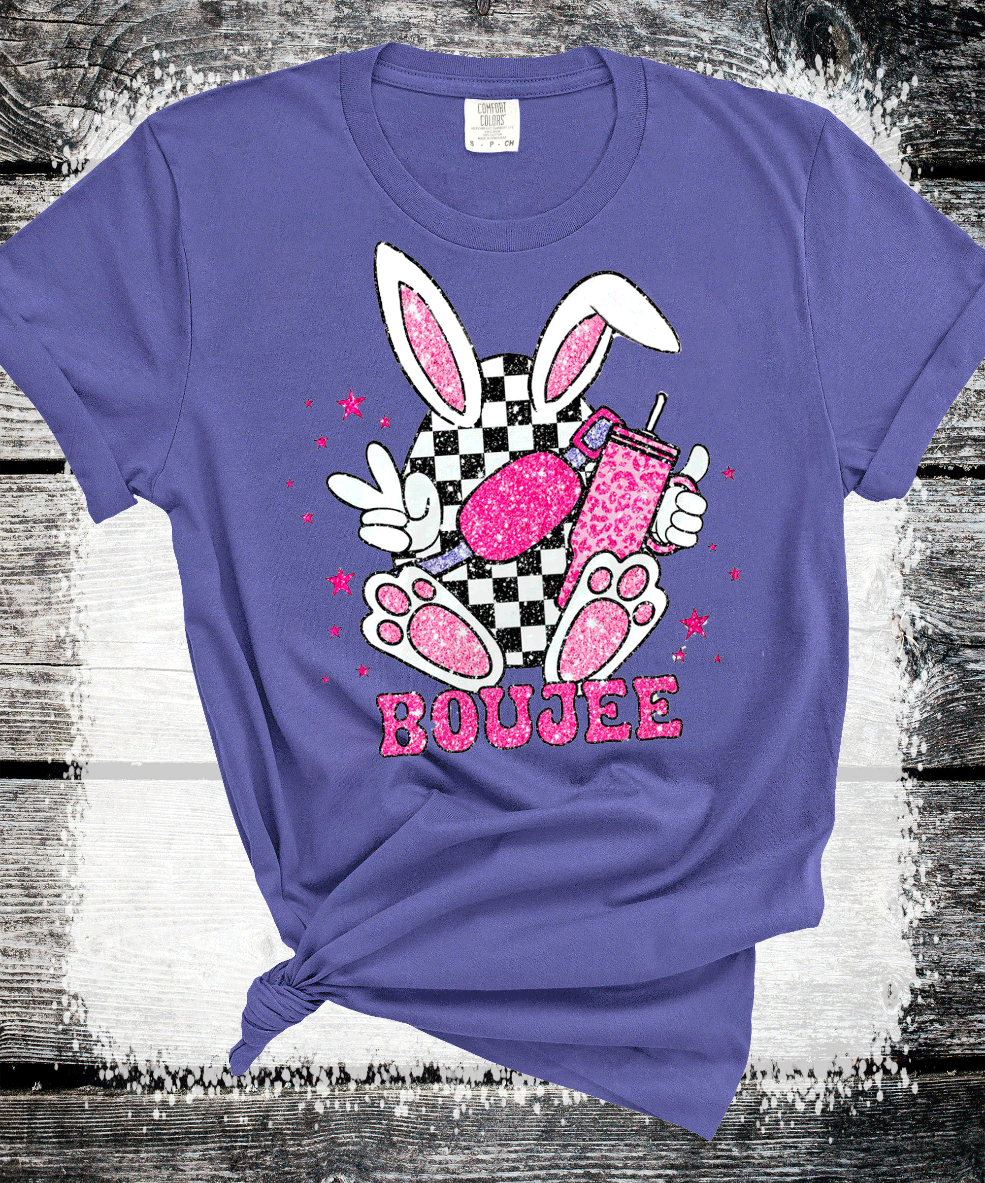 A Blessed Texas Mess Boutique Boujee Happy Easter T-Shirt, Easter Eggs T Shirt, Racing Egg Shirt, Happy… — detail shot 10
