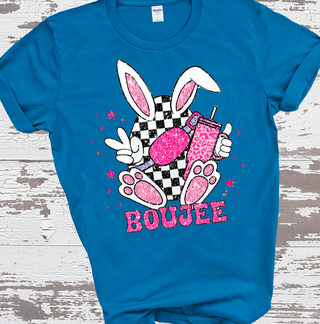 A Blessed Texas Mess Boutique Boujee Happy Easter T-Shirt, Easter Eggs T Shirt, Racing Egg Shirt, Happy… — main product shot
