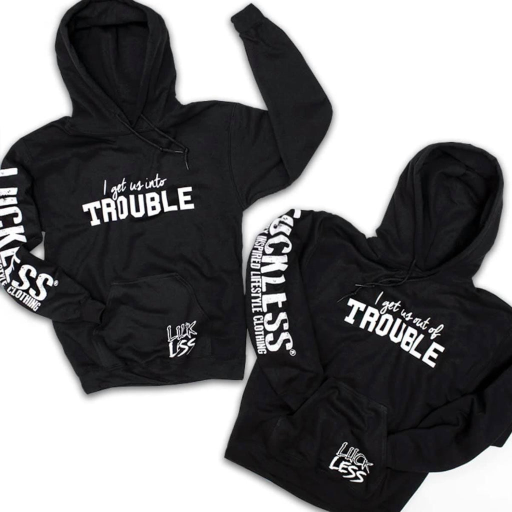 Luckless Outfitters In And Out Of Trouble | Best Friend Hoodies (Set Of 2) — main product shot
