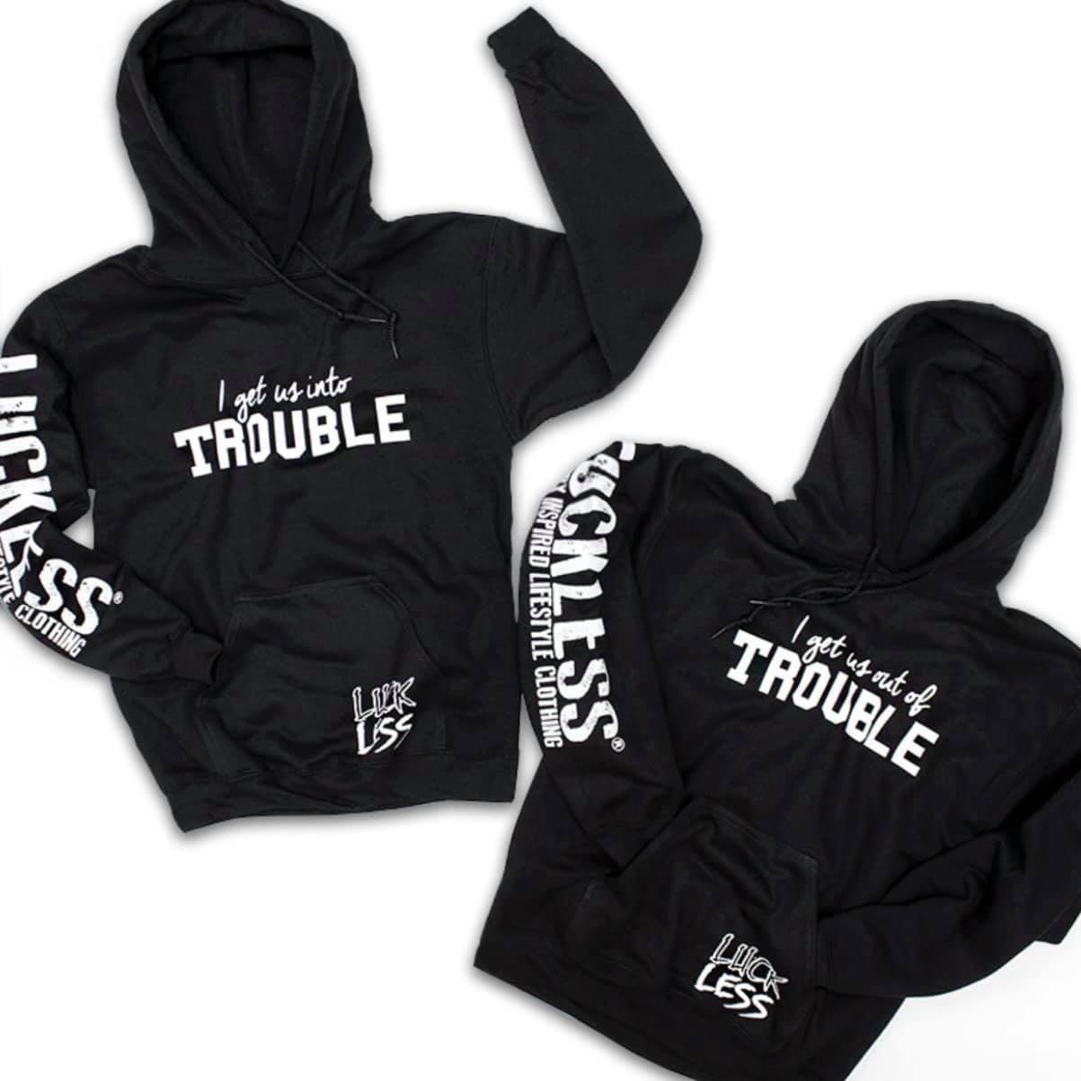 Luckless Outfitters In And Out Of Trouble | Best Friend Hoodies (Set Of 2) — main product shot