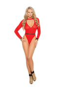 Love Spark Cove | Intimate Apparel, Pleasure Shop & Free Shipping Long Sleeve Deep V Opaque Teddy — main product shot