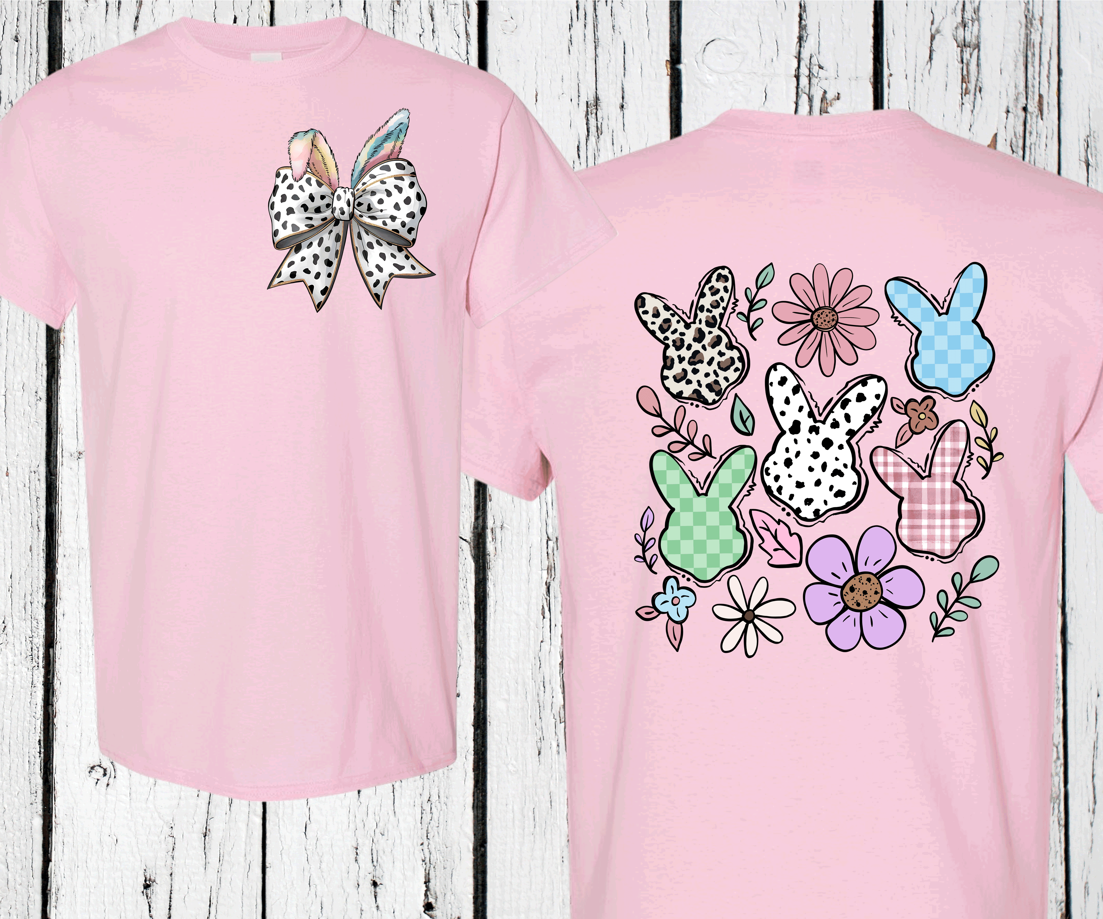 A Blessed Texas Mess Boutique Boho Easter Conquette Bow, Easter Bunny Ears, Spring Floral Bunny, Easter… — detail shot 6