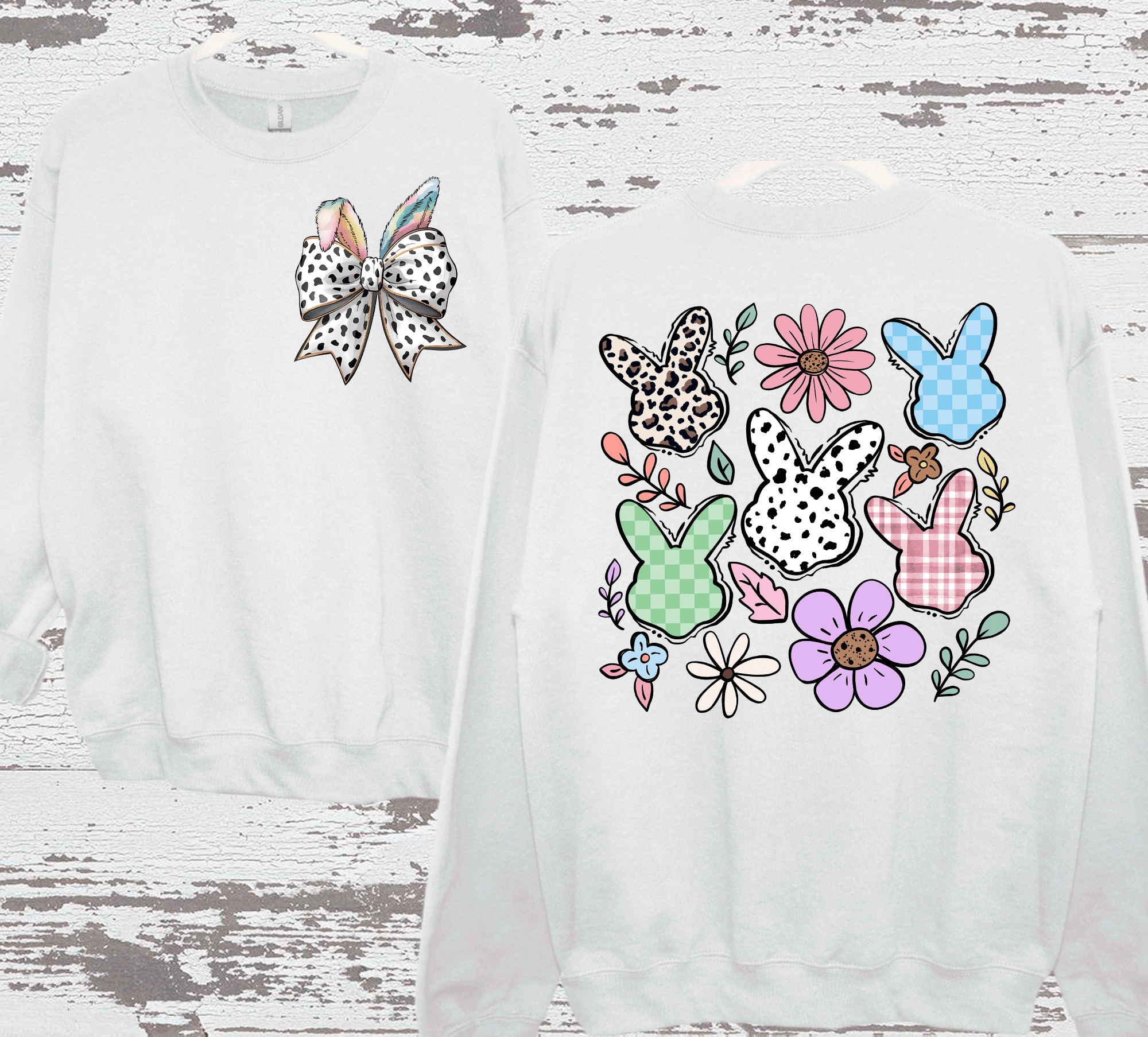 A Blessed Texas Mess Boutique Boho Easter Conquette Bow, Easter Bunny Ears, Spring Floral Bunny, Easter… — dtf / graphic shirts category context
