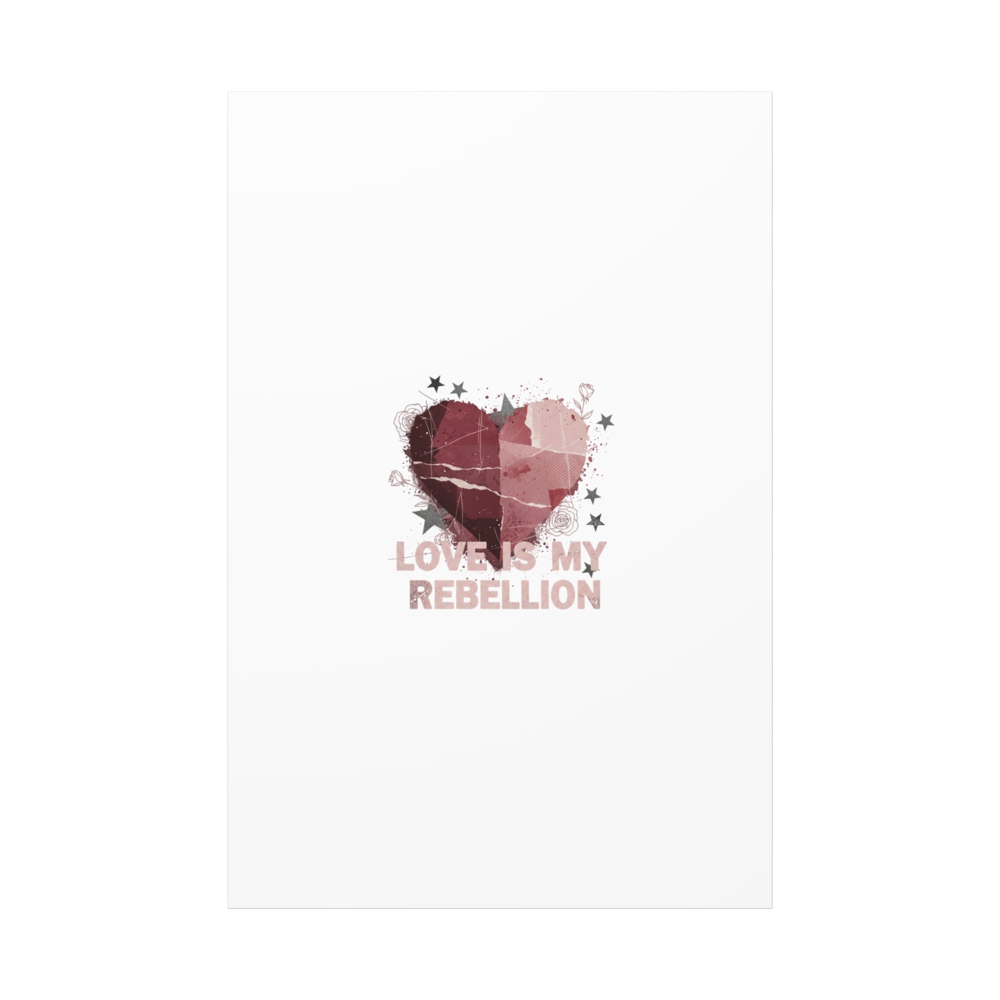 Love Is My Rebellion Canvas | Soft Grunge Hearts, Distressed Valentine Collage