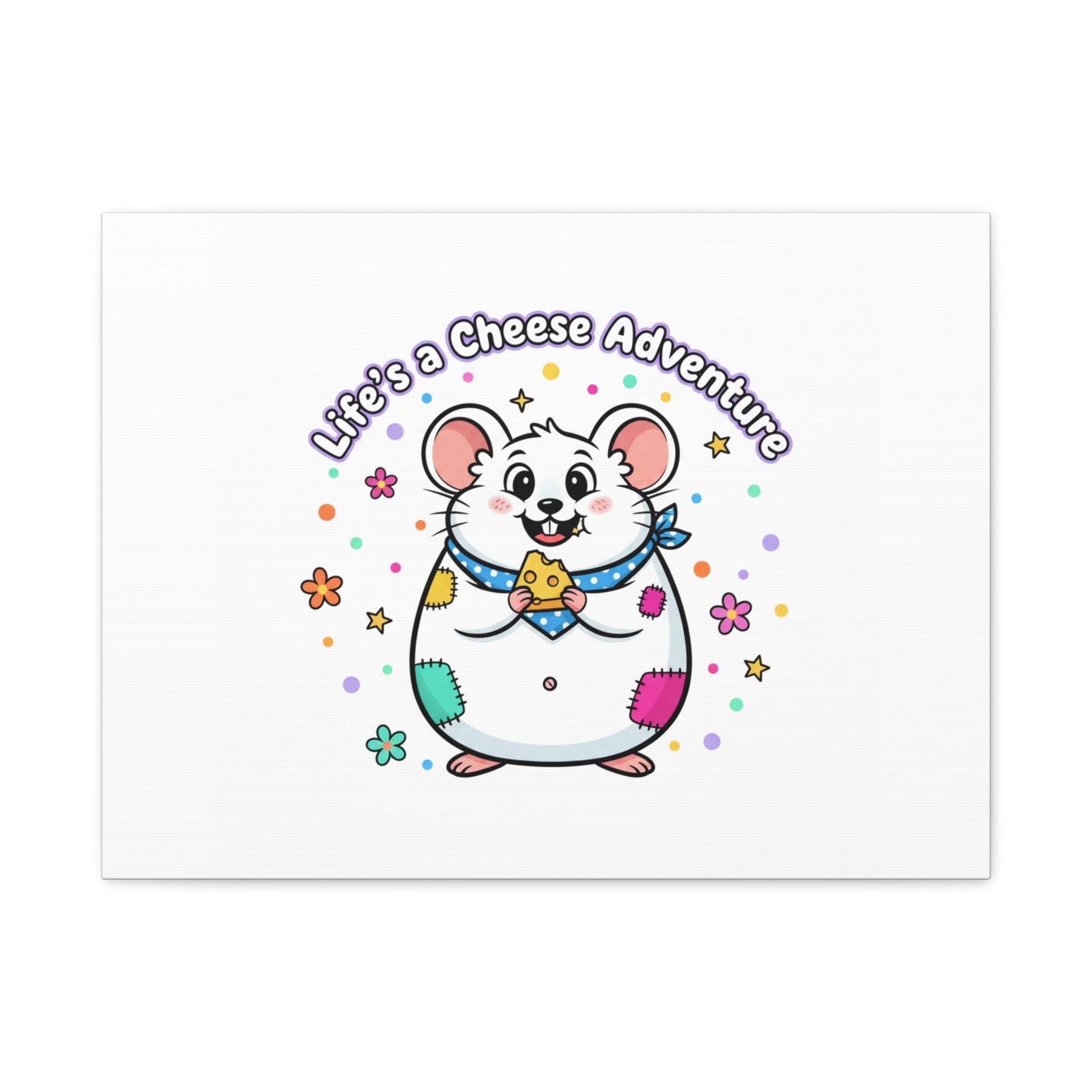 Life's a Cheese Adventure Canvas | Rodent-Core rat art print