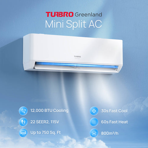 (Open Box) Greenland Single Zone Mini Split AC with Heat Pump (R454B) – TURBRO, view 2