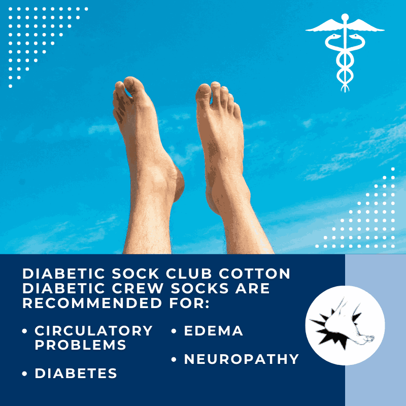 DSC Women's Cotton Diabetic Crew Socks (6 Pair) — side view