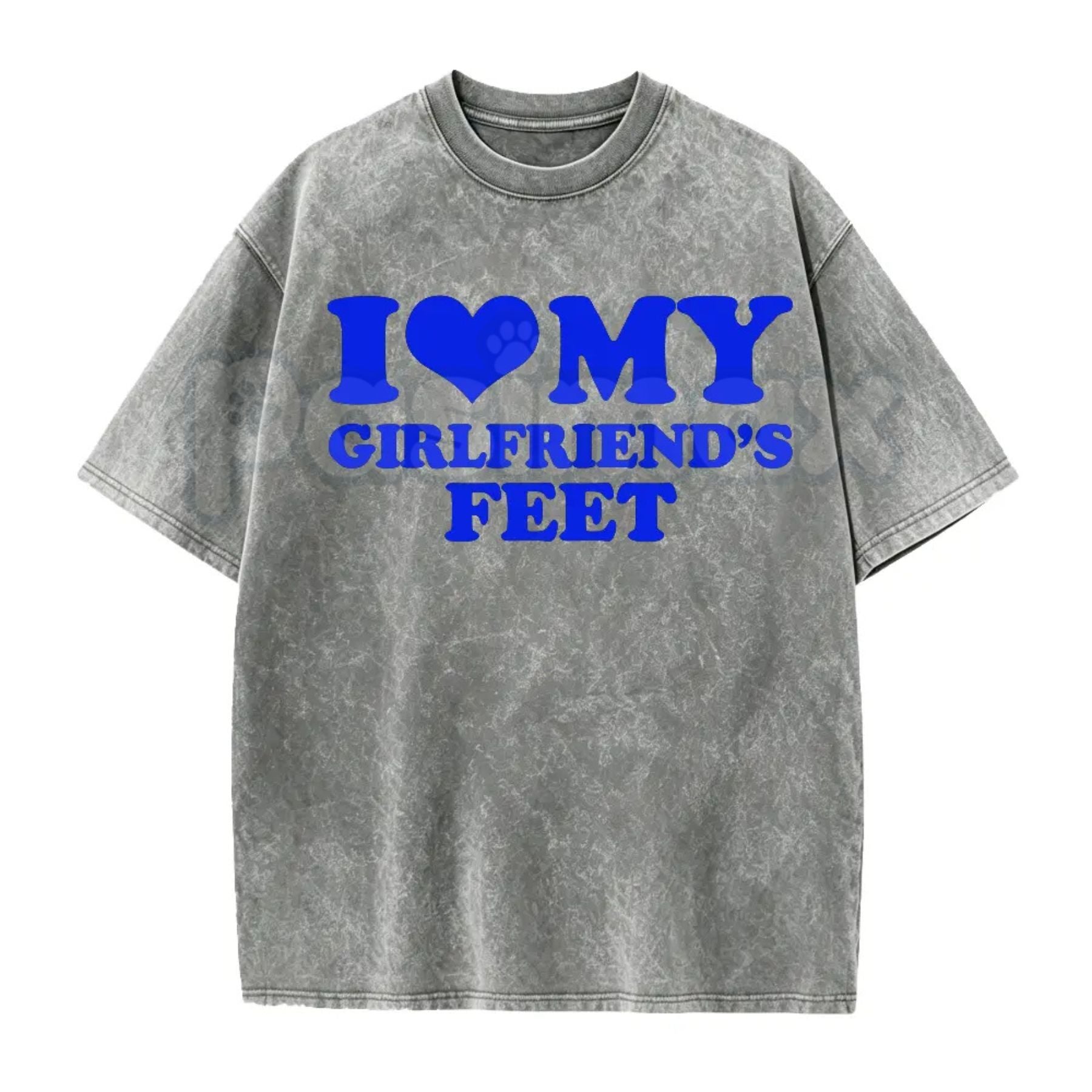 I Love My Girlfriend's Feet T-Shirt – Funny Boyfriend Relationship Meme Vintage Washed Tee, Humorous Statement Lightweight Cotton Graphic Top