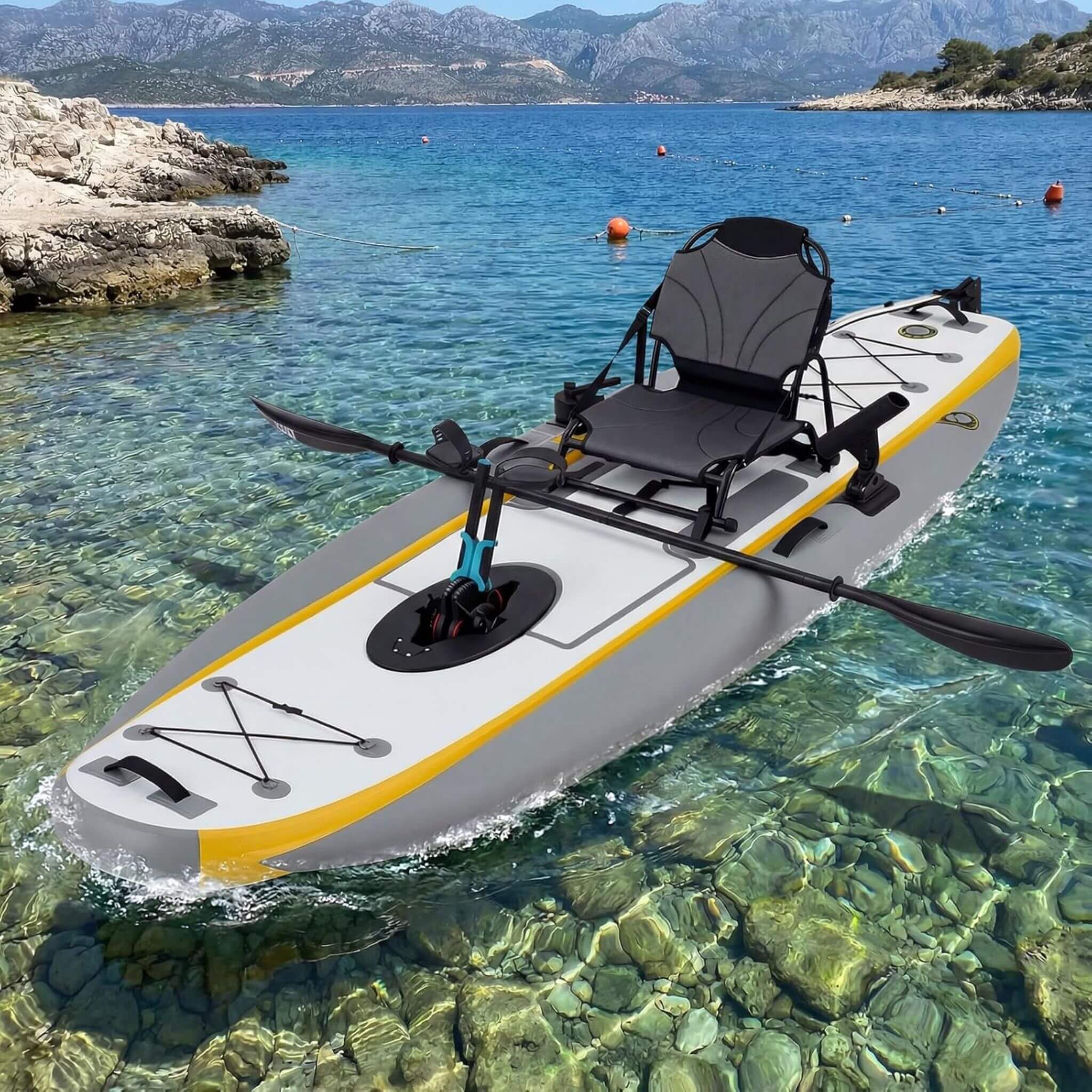 Portable 12FT Lightweight Inflatable PVC Fishing Kayak With Pedal System (SAK64328) – SAKSBY WHOLESALE, view 6