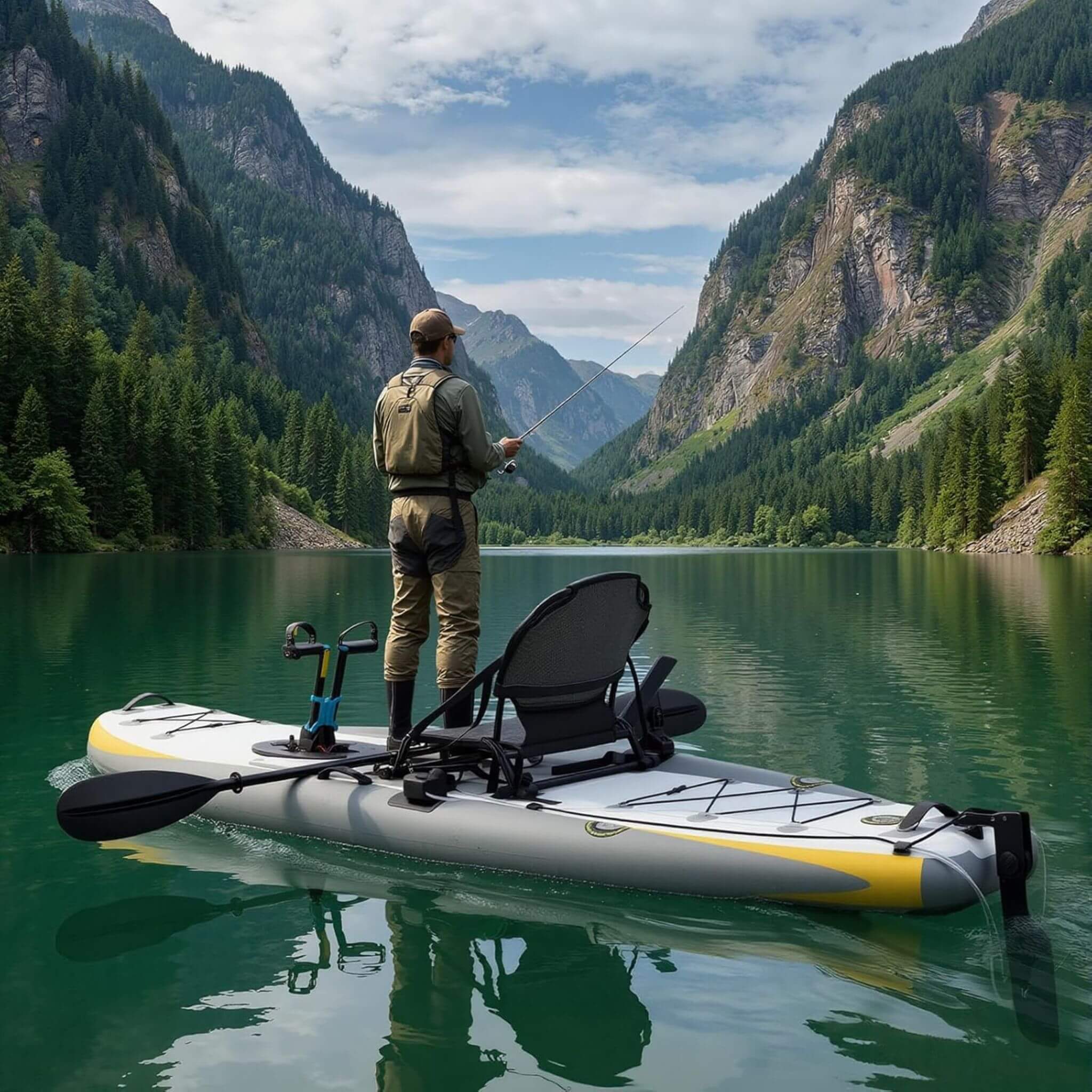 Portable 12FT Lightweight Inflatable PVC Fishing Kayak With Pedal System (SAK64328) – SAKSBY WHOLESALE, view 4
