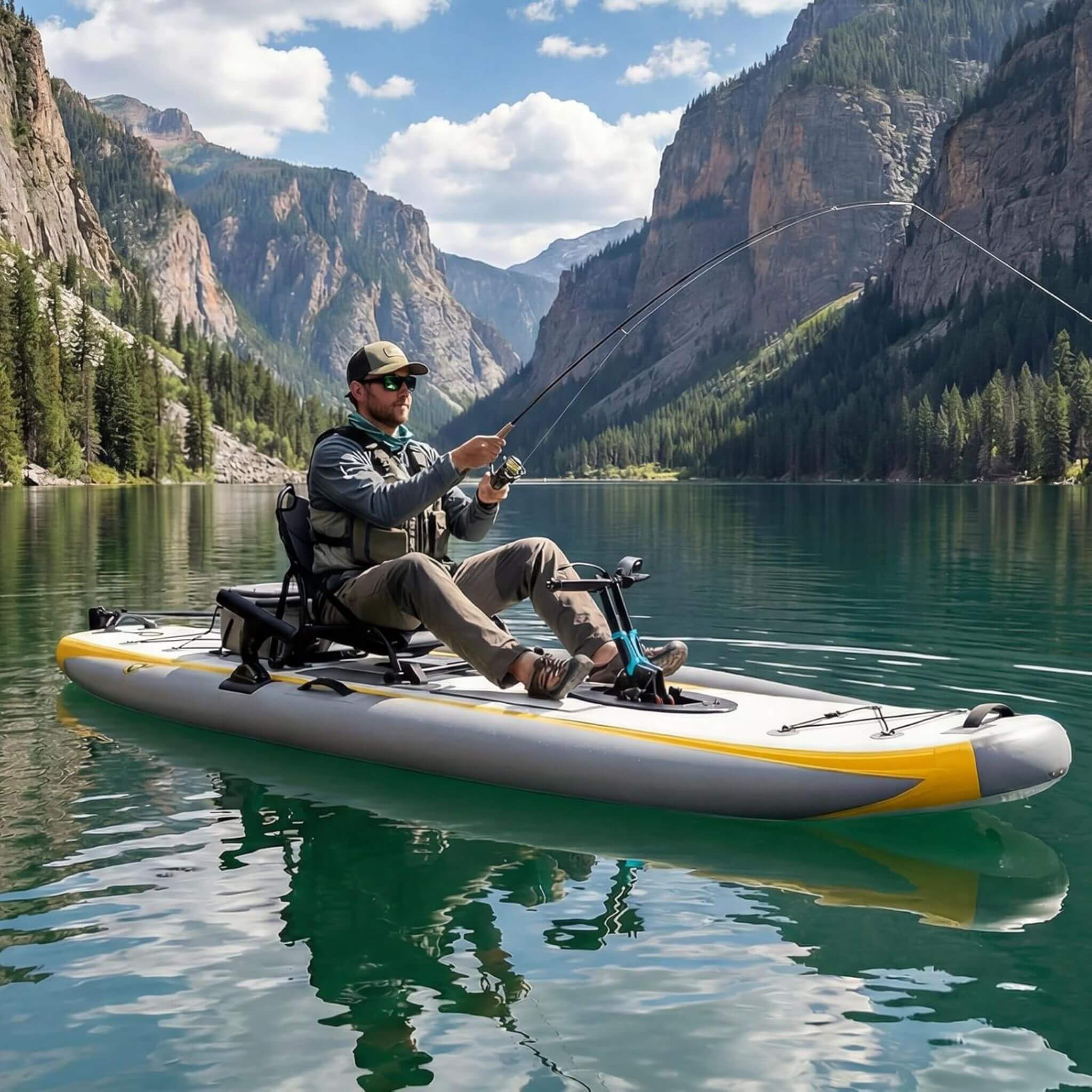 Portable 12FT Lightweight Inflatable PVC Fishing Kayak With Pedal System (SAK64328) – SAKSBY WHOLESALE, view 8