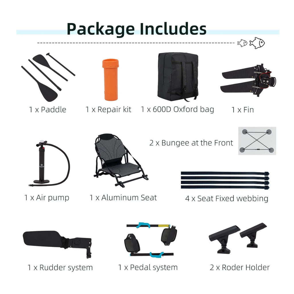 Portable 12FT Lightweight Inflatable PVC Fishing Kayak With Pedal System (SAK64328) – SAKSBY WHOLESALE, view 10