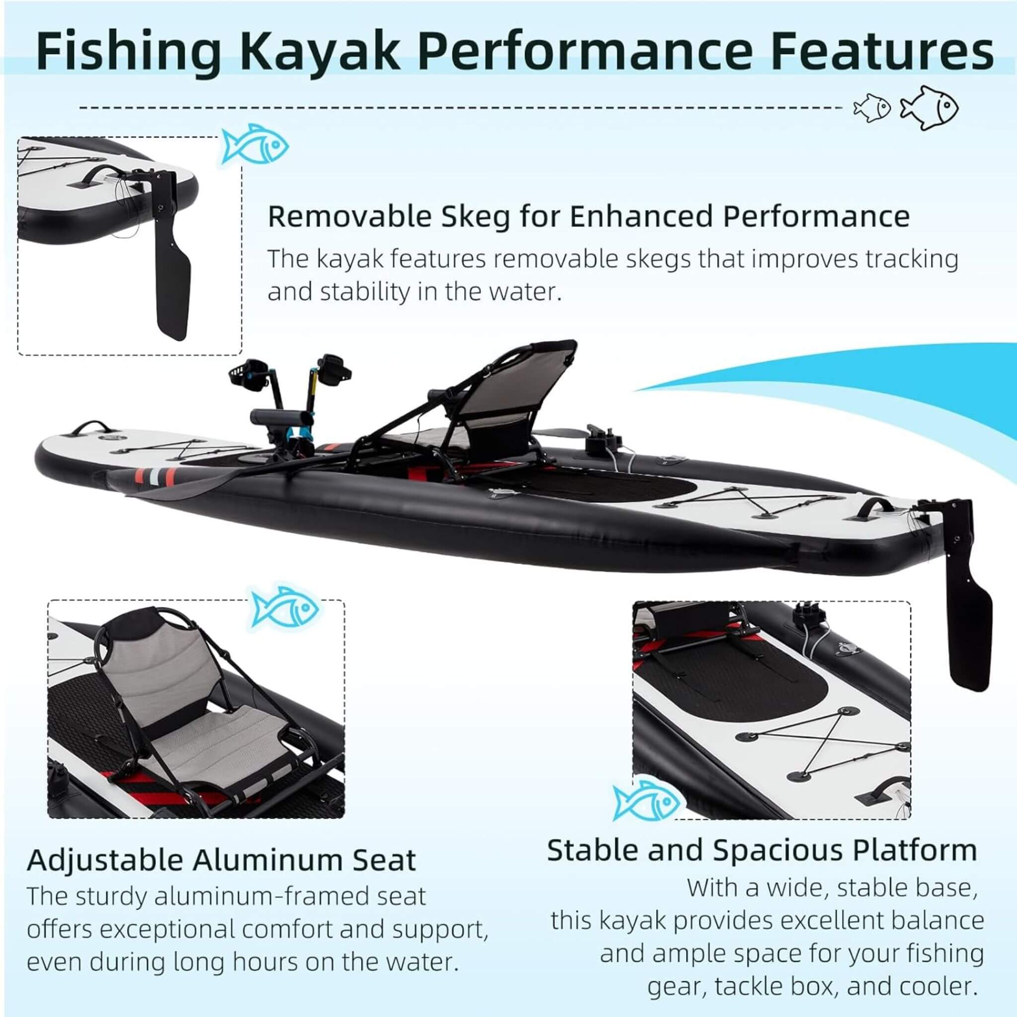 Premium 12FT Lightweight Inflatable Fishing Kayak With Pedal System (SAK15079) – SAKSBY WHOLESALE, view 4