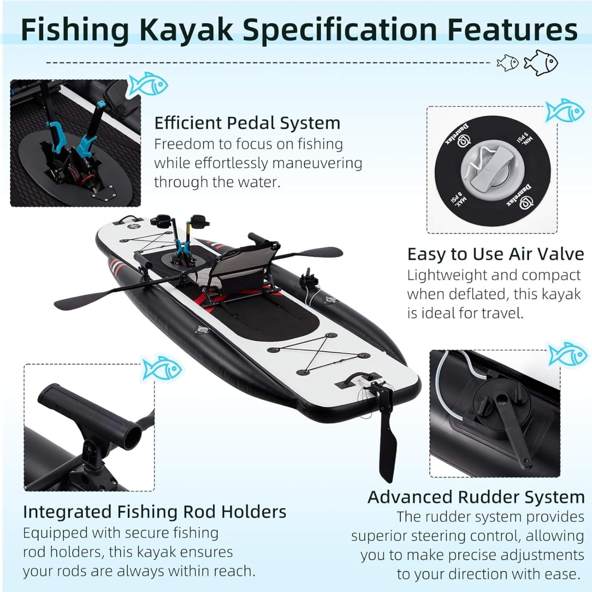 Premium 12FT Lightweight Inflatable Fishing Kayak With Pedal System (SAK15079) – SAKSBY WHOLESALE, view 8