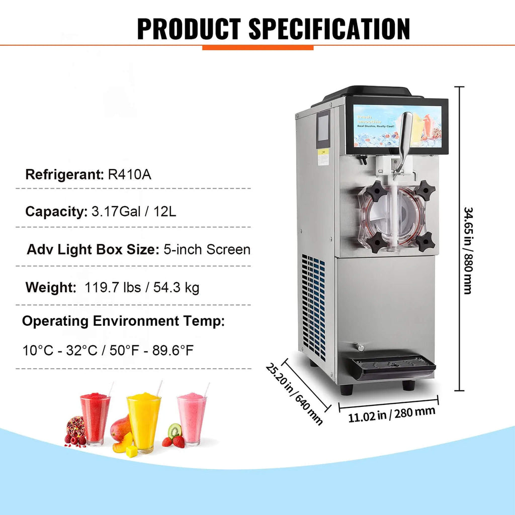 12L Commercial Single Tank Stainless Steel Slushy Machine With Touchscreen (SAK35871) – SAKSBY WHOLESALE, view 8