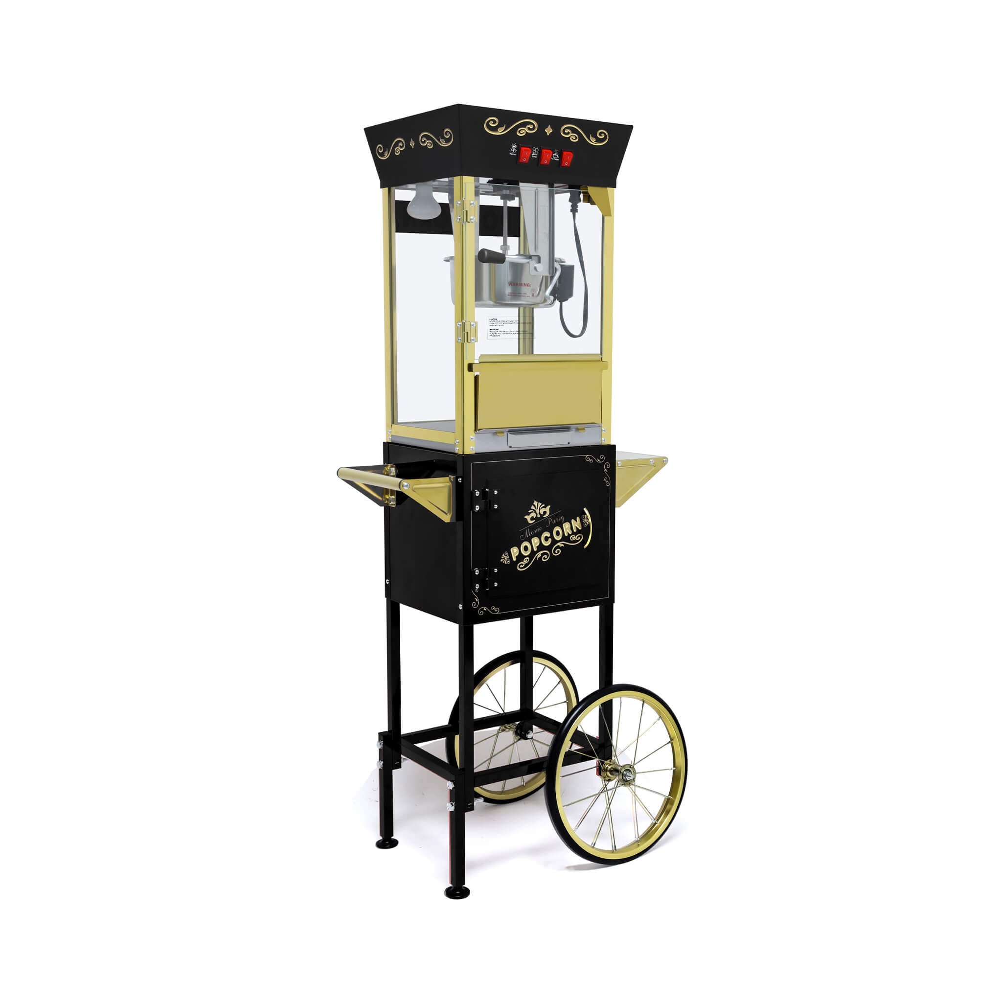 Premium 12OZ Stainless Steel Vintage Popcorn Machine Cart With Wheels (SAK51539) – SAKSBY WHOLESALE