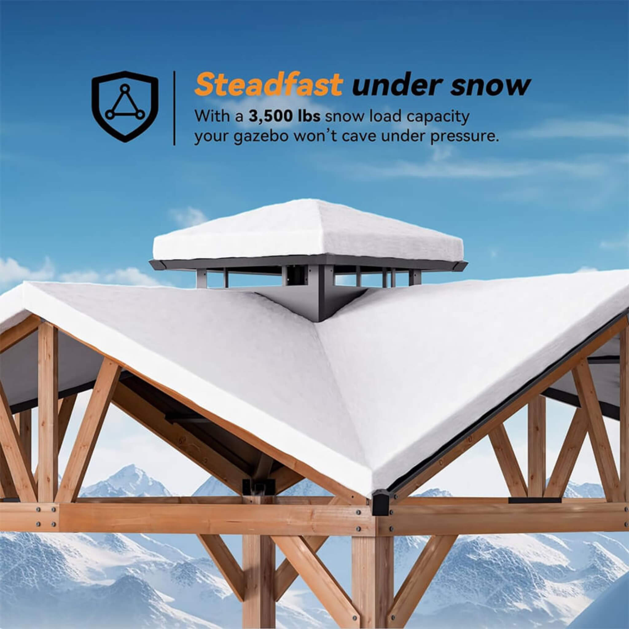[12X12FT] Alora Premium Outdoor Cedar Wood Hardtop Gazebo With Galvanized Steel Roof (SAK31864) – SAKSBY WHOLESALE, view 3