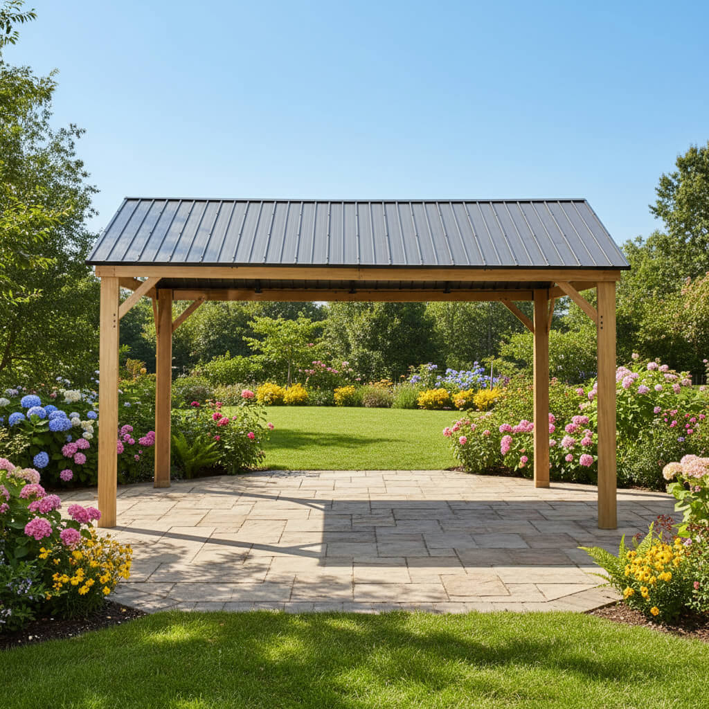 [12X14FT] Alora Hardtop All-Weather Outdoor Gazebo With Galvanized Steel Roof (SAK83261) – SAKSBY WHOLESALE