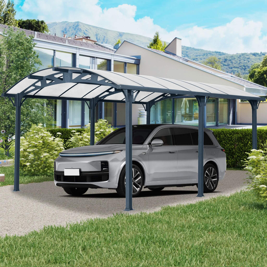 [12X16FT] Alora Large Outdoor Aluminum Arch Carport With Polycarbonate Panels (SAK65820) – SAKSBY WHOLESALE, view 2