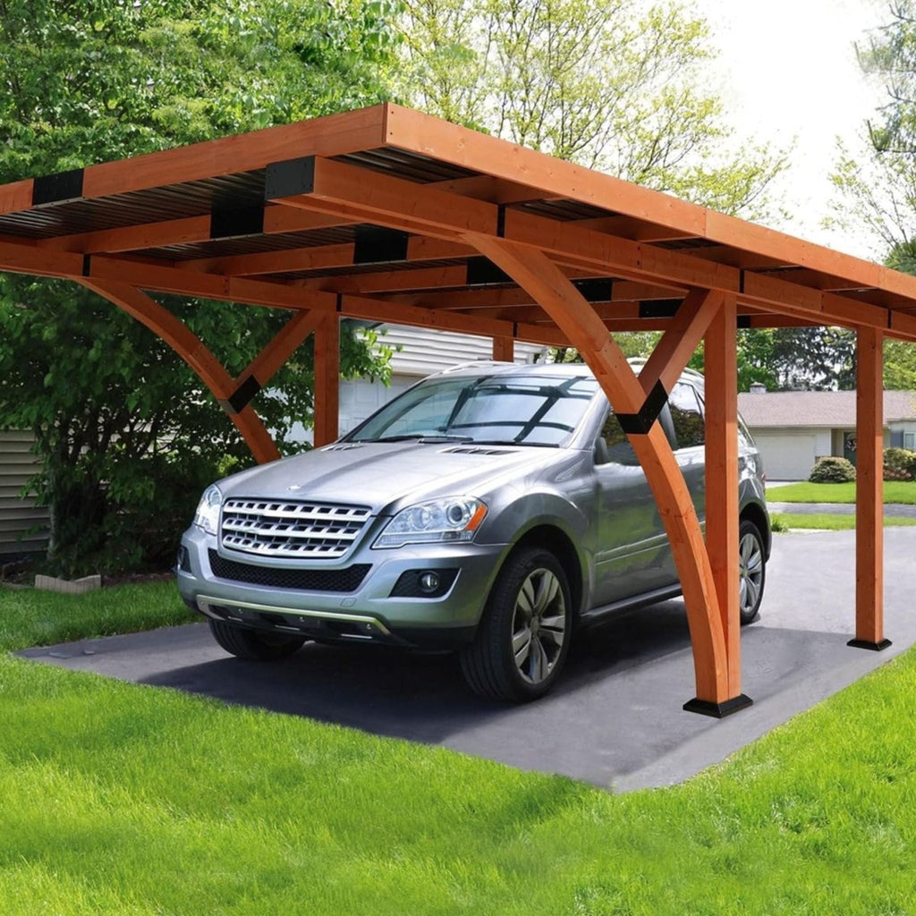[12X18FT] Alora Premium Heavy-Duty Pine Wood Arc-Shaped Carport With Metal Roof (SAK94716) – SAKSBY WHOLESALE, view 8