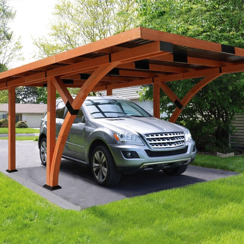 [12X18FT] Alora Premium Heavy-Duty Pine Wood Arc-Shaped Carport With Metal Roof (SAK94716) – SAKSBY WHOLESALE