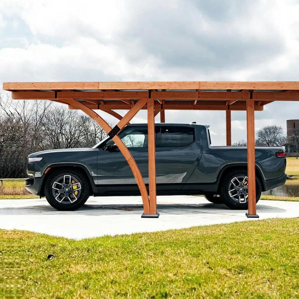[12X18FT] Alora Premium Heavy-Duty Pine Wood Arc-Shaped Carport With Metal Roof (SAK94716) – SAKSBY WHOLESALE, view 4