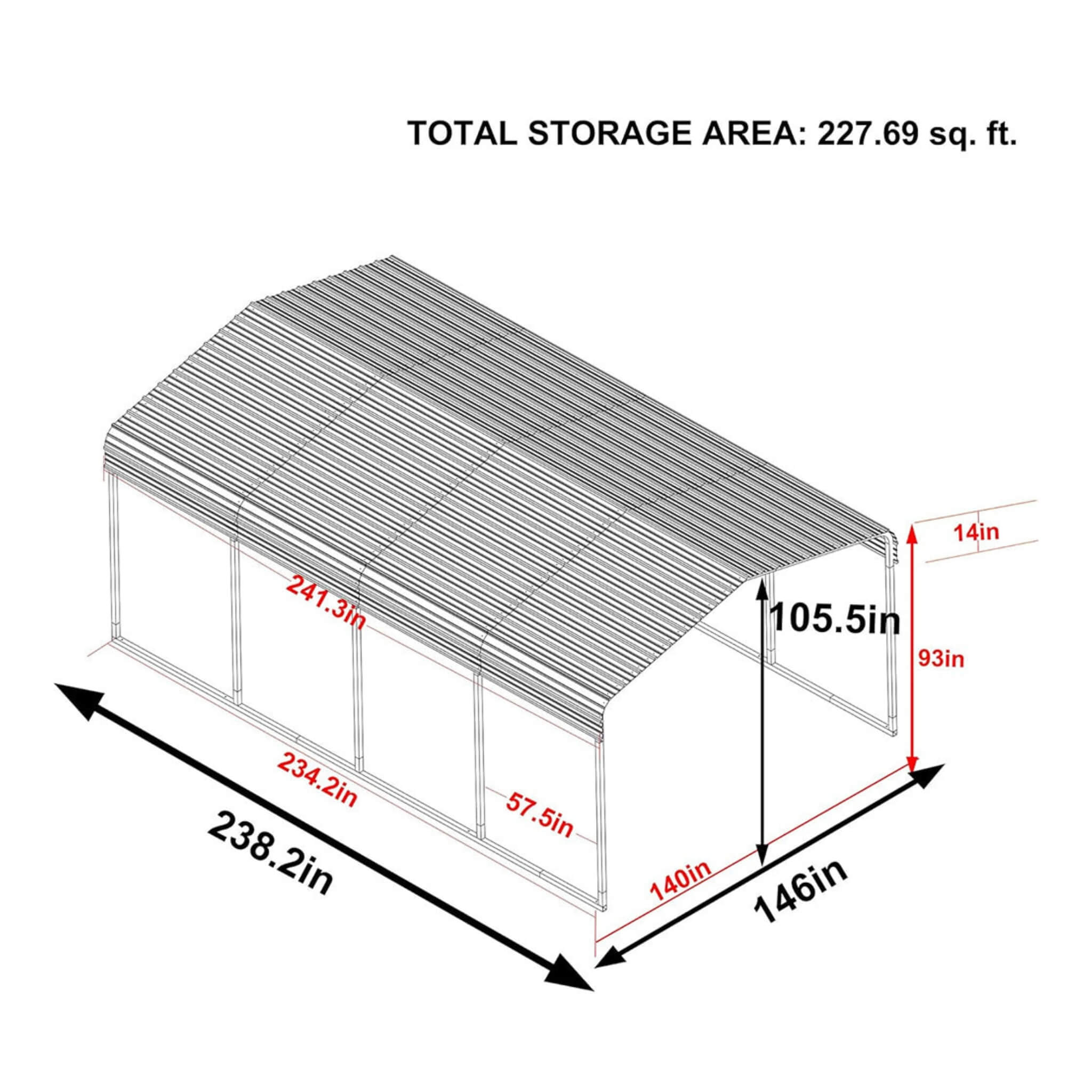 [12X20FT] Alora Premium Heavy-Duty Outdoor Canopy Garage Shelter With Galvanized Metal Roof (SAK91523) – SAKSBY WHOLESALE, vi