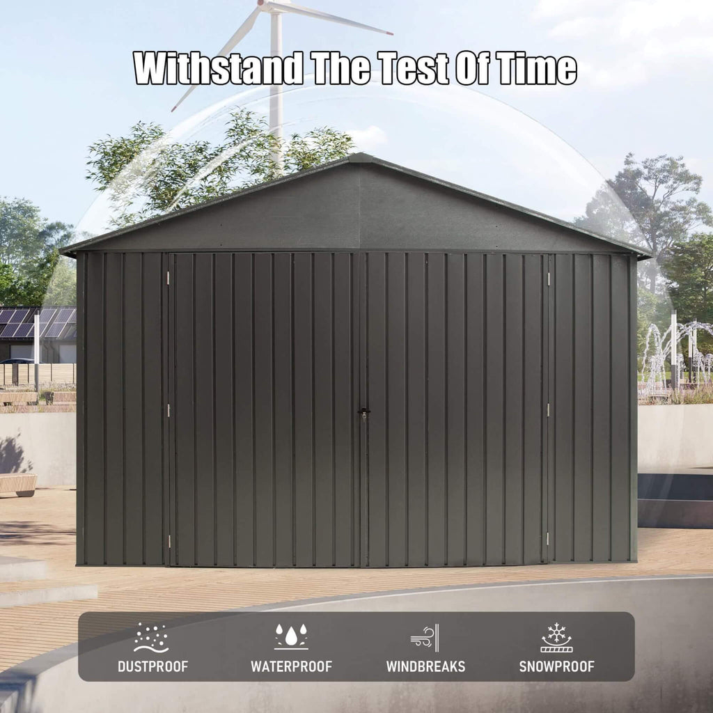 Extra-Large Outdoor Heavy-Duty Metal Garage Shed With Lockable Doors [No Floor] (SAK14093) – SAKSBY WHOLESALE, view 4
