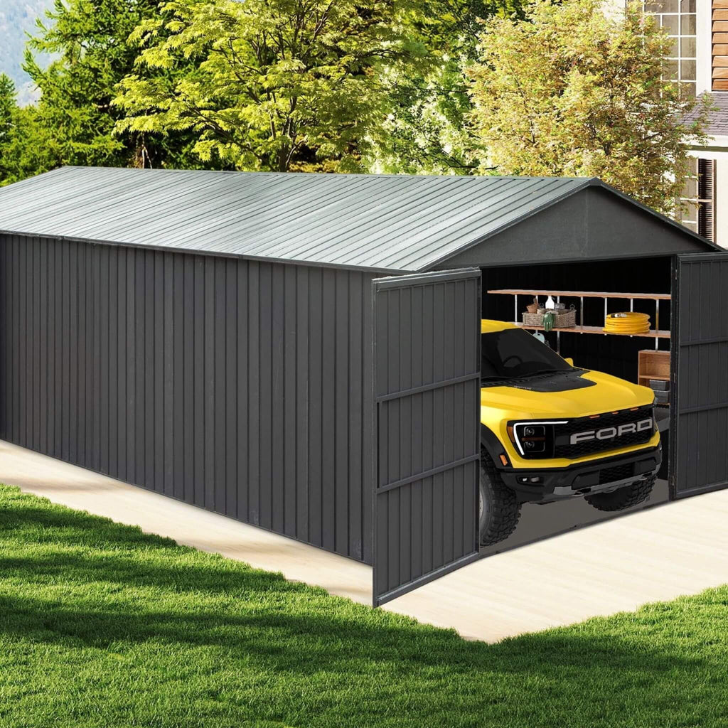 Extra-Large Outdoor Heavy-Duty Metal Garage Shed With Lockable Doors [No Floor] (SAK14093) – SAKSBY WHOLESALE, view 3