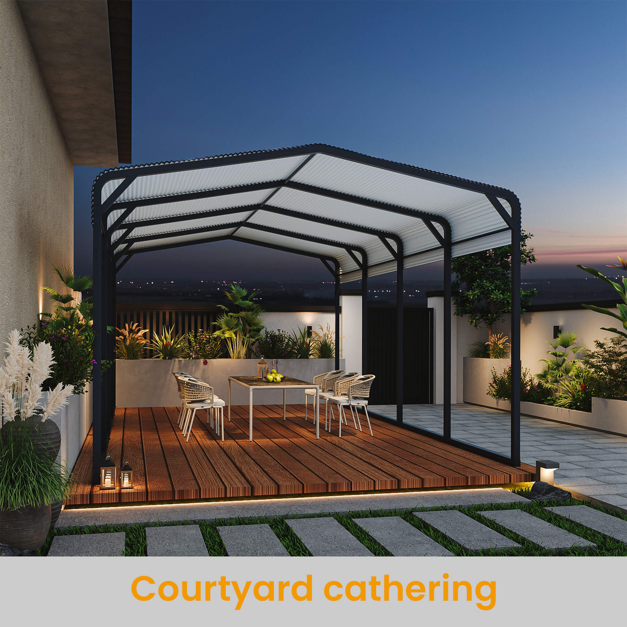 [12X20FT] Alora Heavy-Duty All-Weather Metal Carport With Reinforced Support Base (SAK97381) – SAKSBY WHOLESALE, view 10