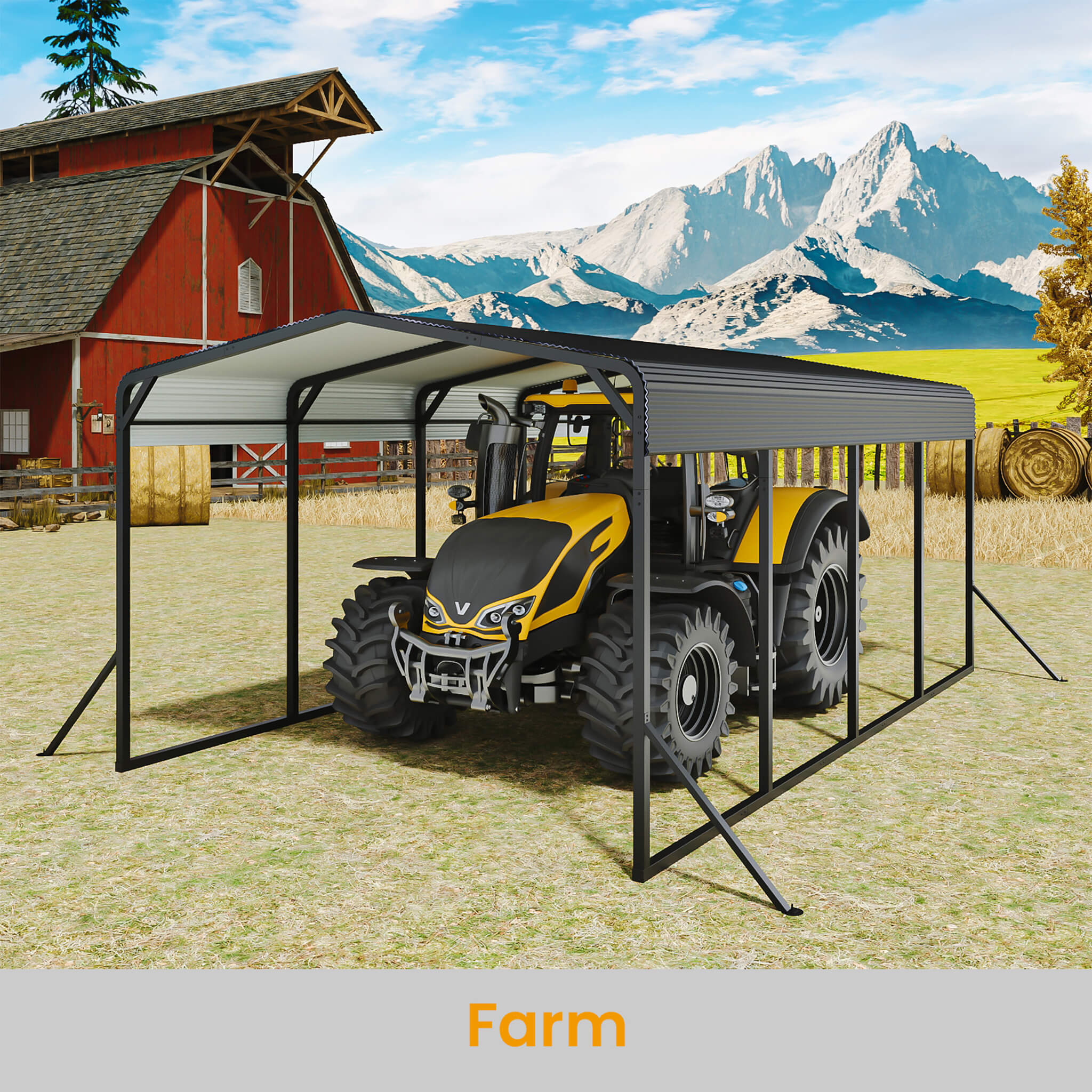 [12X20FT] Alora Heavy-Duty All-Weather Metal Carport With Reinforced Support Base (SAK97381) – SAKSBY WHOLESALE, view 12