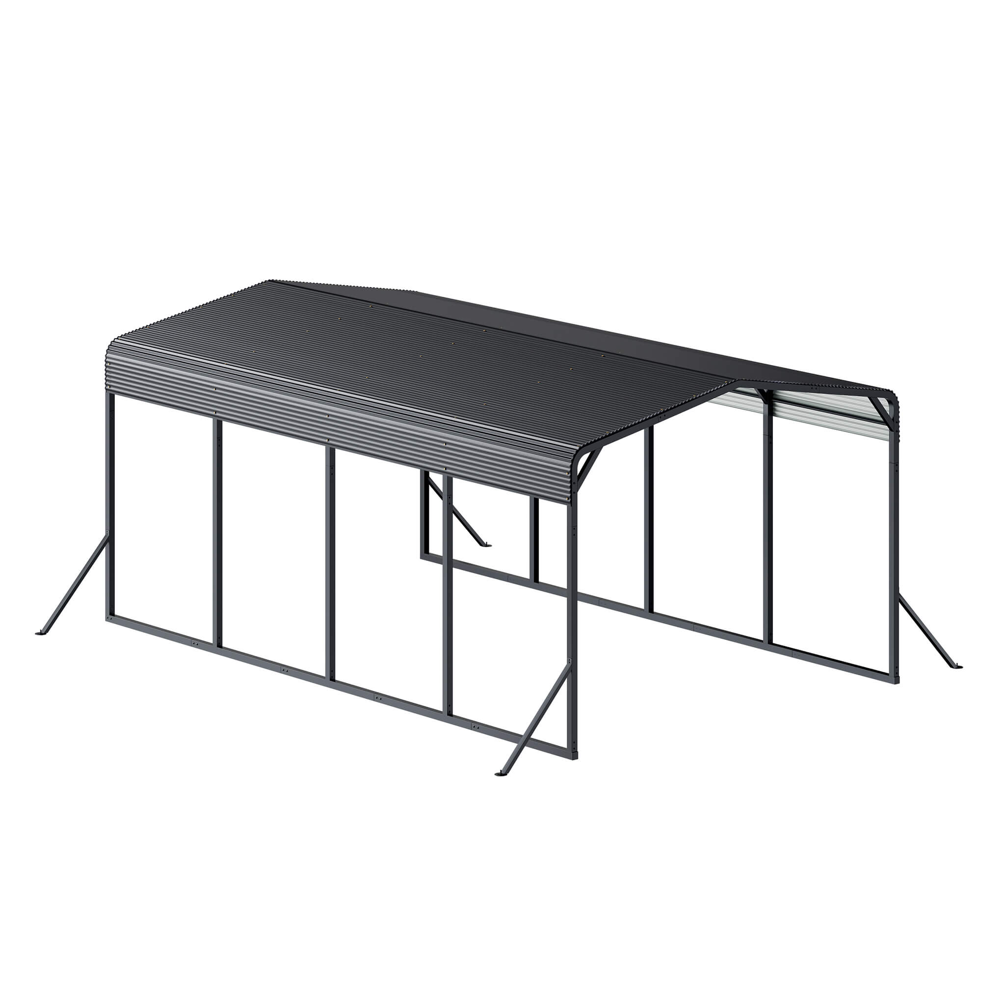 [12X20FT] Alora Heavy-Duty All-Weather Metal Carport With Reinforced Support Base (SAK97381) – SAKSBY WHOLESALE, view 7