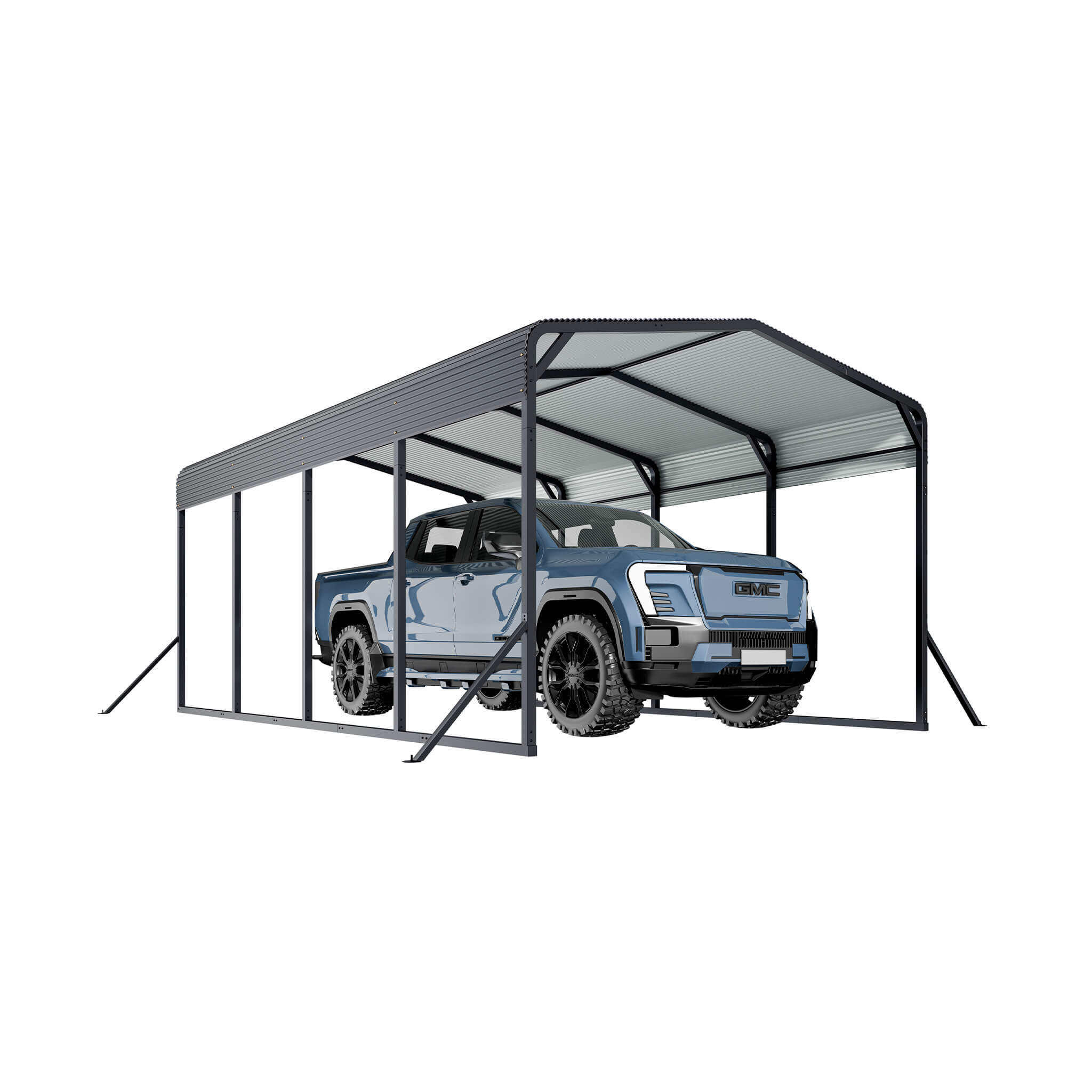 [12X20FT] Alora Heavy-Duty All-Weather Metal Carport With Reinforced Support Base (SAK97381) – SAKSBY WHOLESALE, view 3
