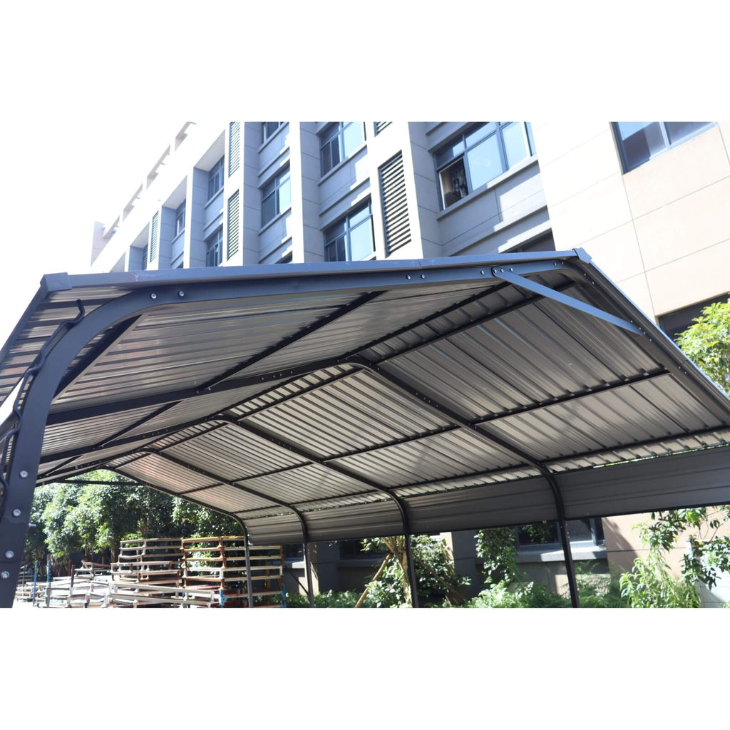 [12X20FT] Alora Heavy-Duty Metal Carport With Galvanized Steel Roof For Car, Boats And Trucks, Gray (SAK95562) – SAKSBY WHOLE