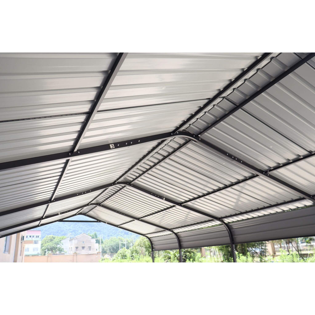 [12X20FT] Alora Heavy-Duty Metal Carport With Galvanized Steel Roof For Car, Boats And Trucks, Gray (SAK95562) – SAKSBY WHOLE