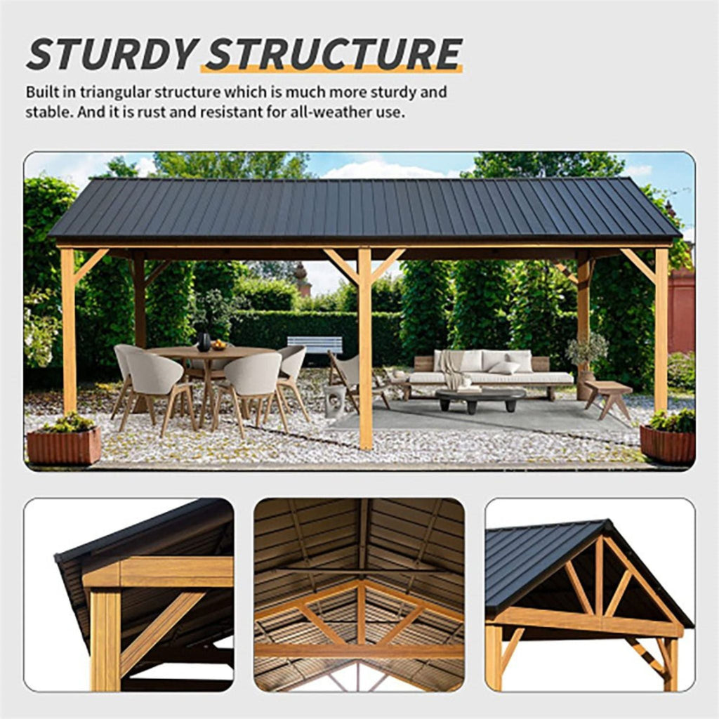 [12X20FT] Alora Premium Outdoor Double-Layer Galvanized Steel Hardtop Gazebo For Patio (SAK46095) – SAKSBY WHOLESALE, view 7
