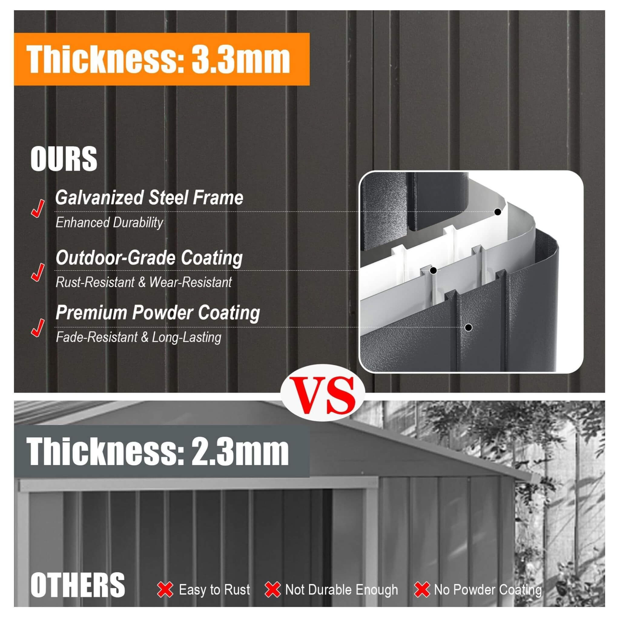 [12X25FT] Alora Extra Large Heavy-Duty Outdoor Metal Carport Garage Shed With Lockable Double Hinged Doors (SAK34153) – SAKSB
