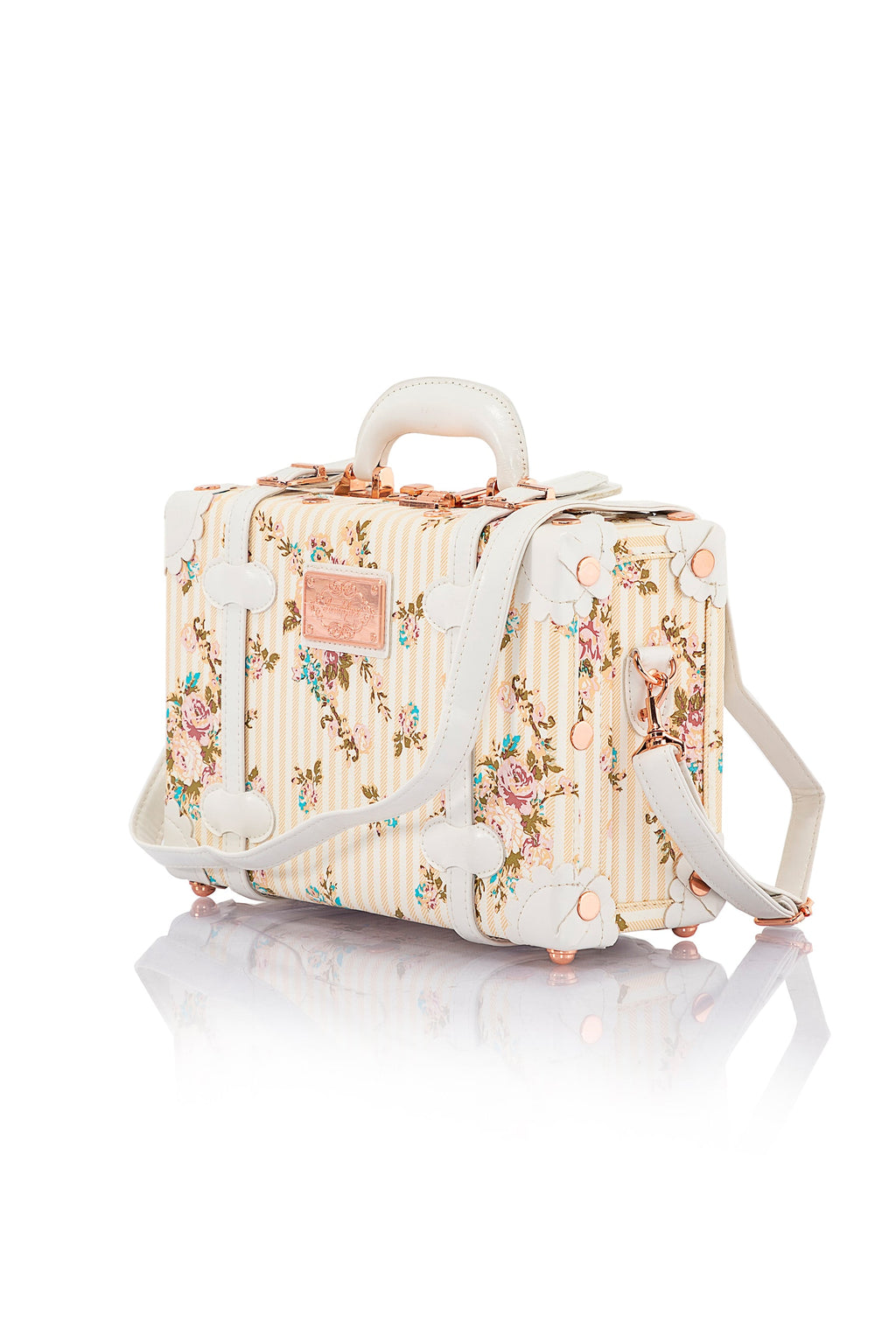 SarahFace Train Case - Beige Floral's