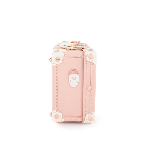 COTRUNKAGE Botanica Train Case - Embossed Pink, detail view